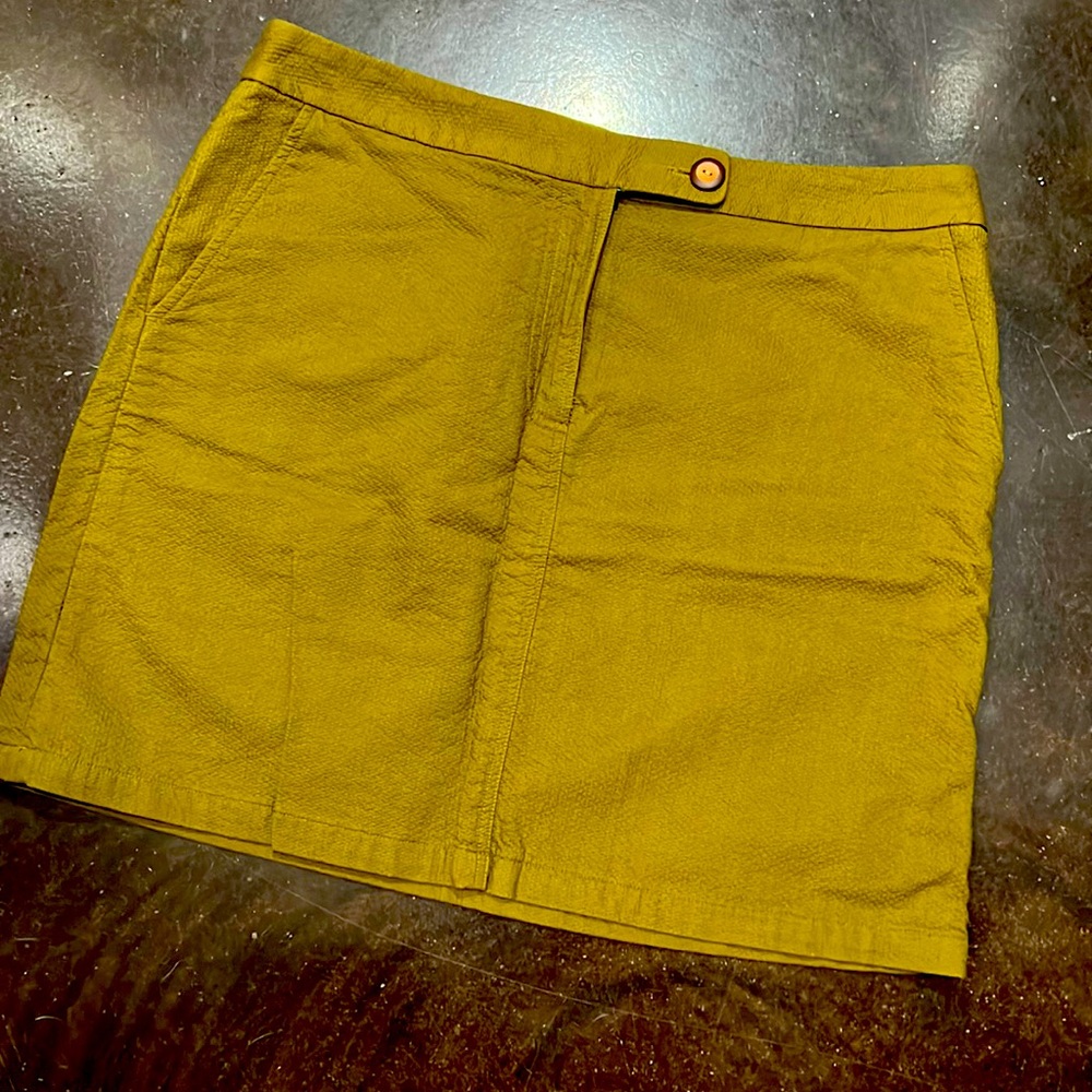 Anthropologie bright olive green skirt